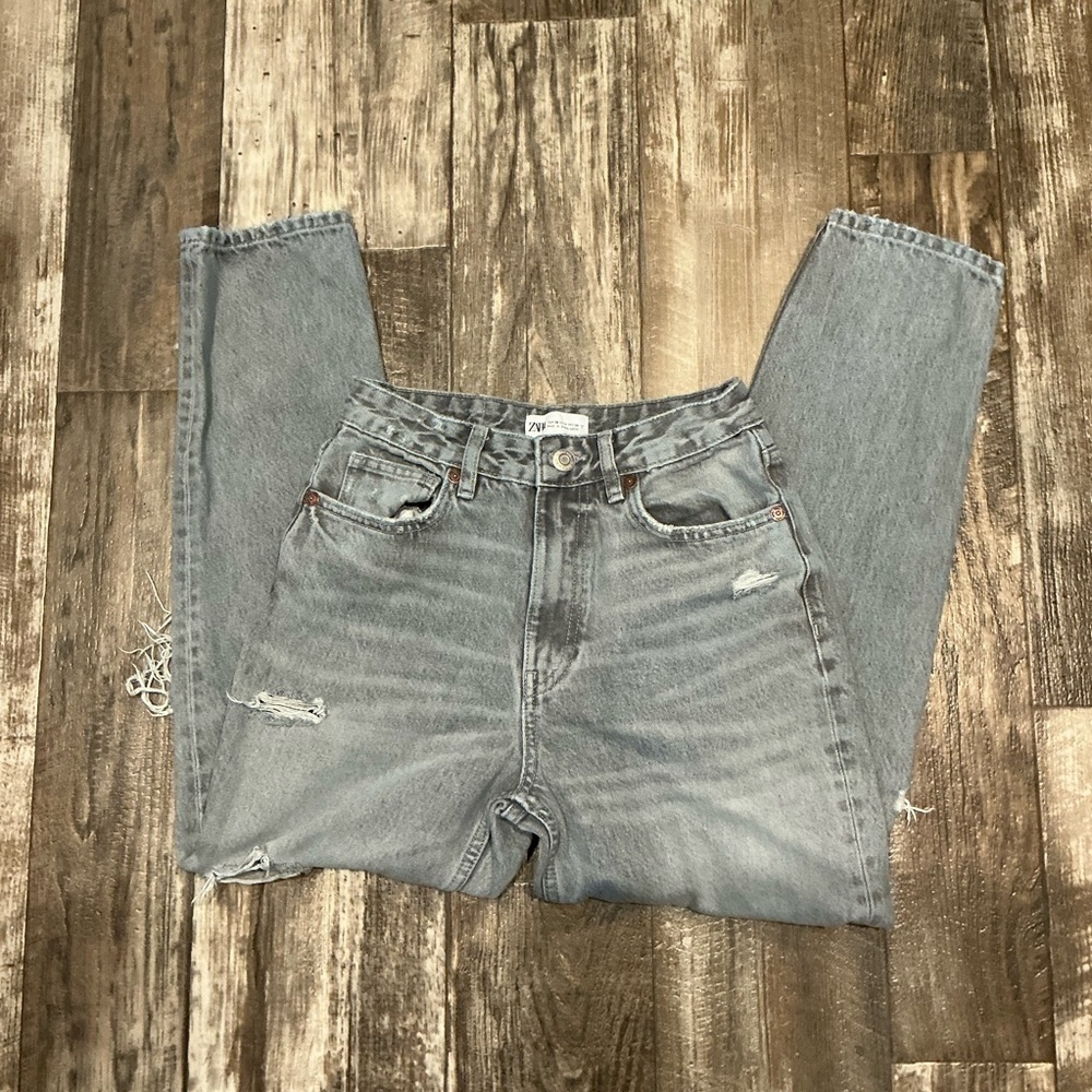 Zara Gray Denim Jeans Size 4